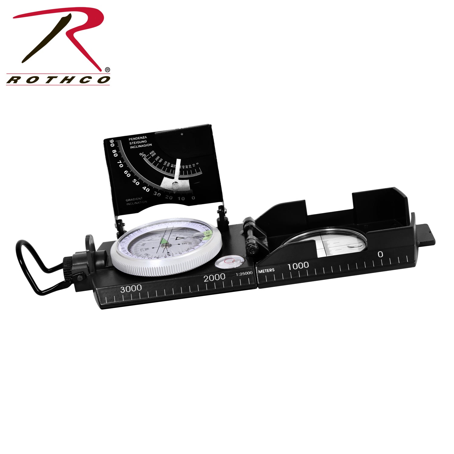 Rothco Deluxe Marching Compass Black - Durable Navigation Tool for Outdoor Enthusiasts