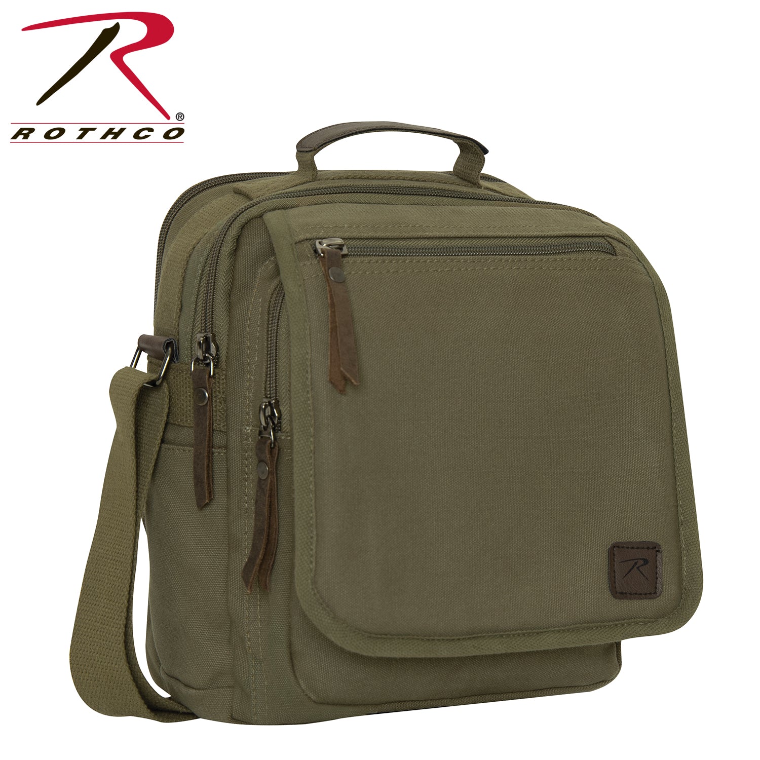 Rothco Every Day Work Shoulder Bag in Olive Drab – Durable Canvas Crossbody Bag with Multiple Storage Compartments
