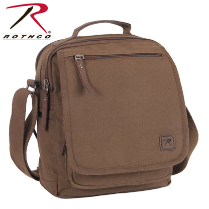 Rothco Every Day Work Shoulder Bag Brown - Military-Inspired Canvas Crossbody Bag with Multiple Pockets