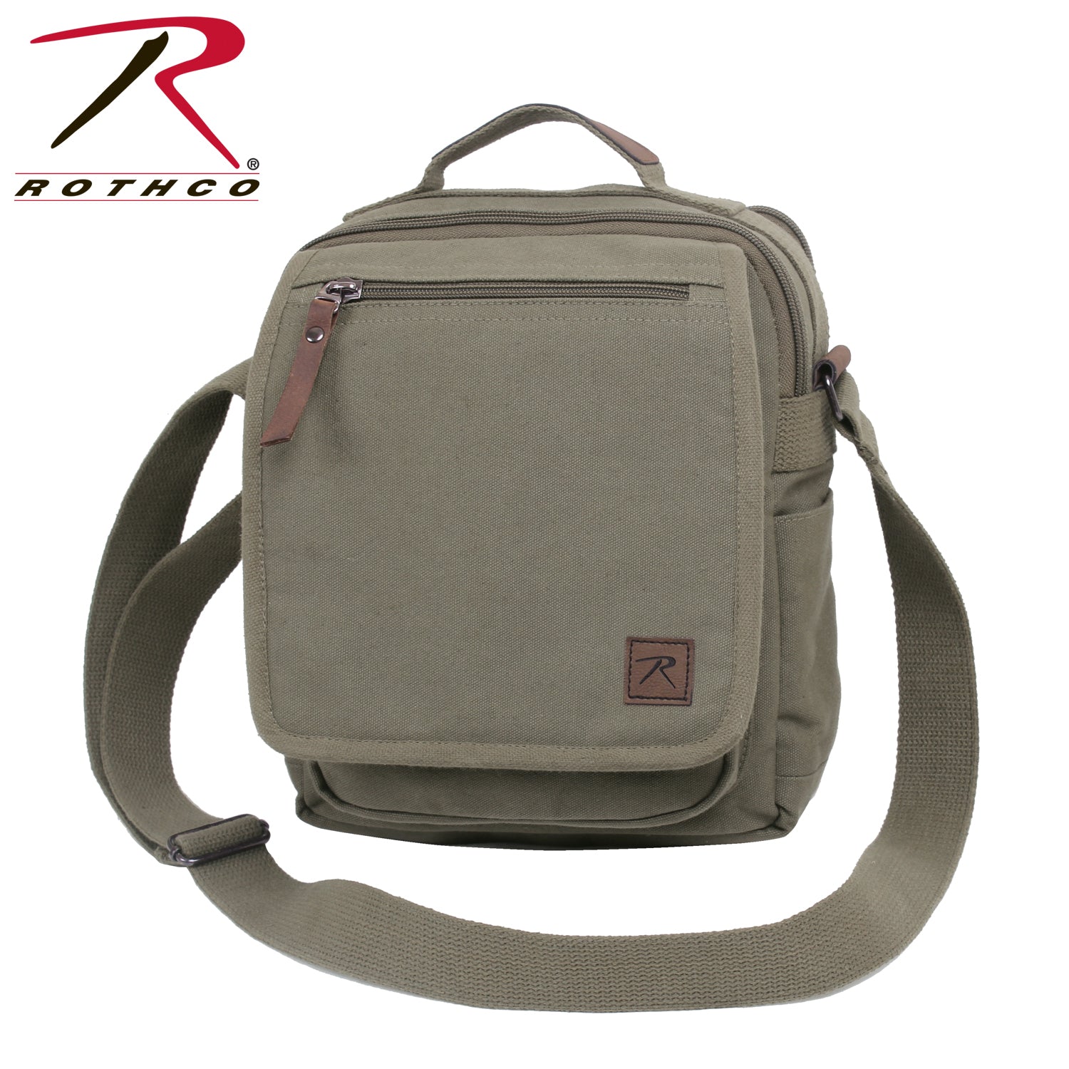 Rothco Every Day Work Shoulder Bag in Olive Drab – Durable Canvas Crossbody Bag with Multiple Storage Compartments