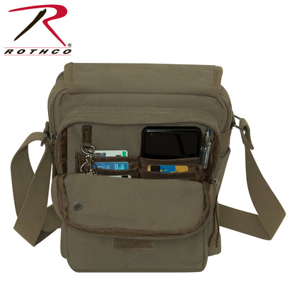 Rothco Every Day Work Shoulder Bag in Olive Drab – Durable Canvas Crossbody Bag with Multiple Storage Compartments