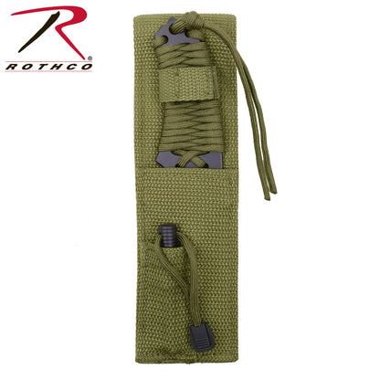 Rothco Large Paracord Knife with Fire Starter in Olive Drab - Part #36743