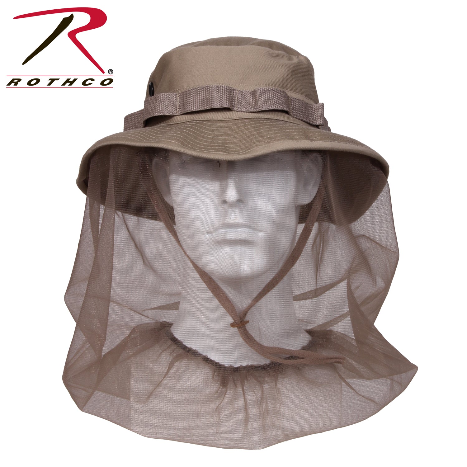 Rothco Boonie Hat with Mosquito Netting - Khaki, Size 7 1/2