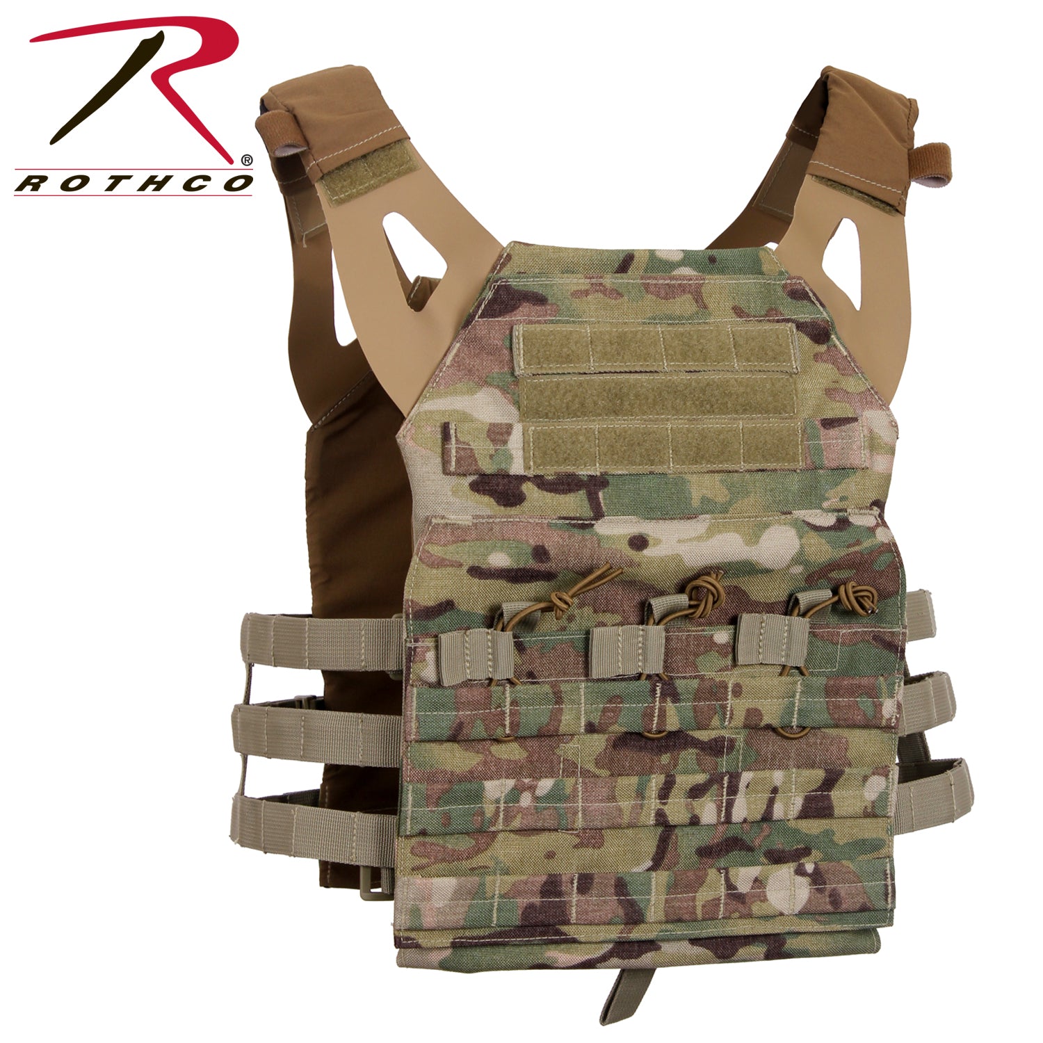 Rothco Lightweight Plate Carrier Vest MultiCam Size Regular – MOLLE Cummerbund System for Enhanced Mobility