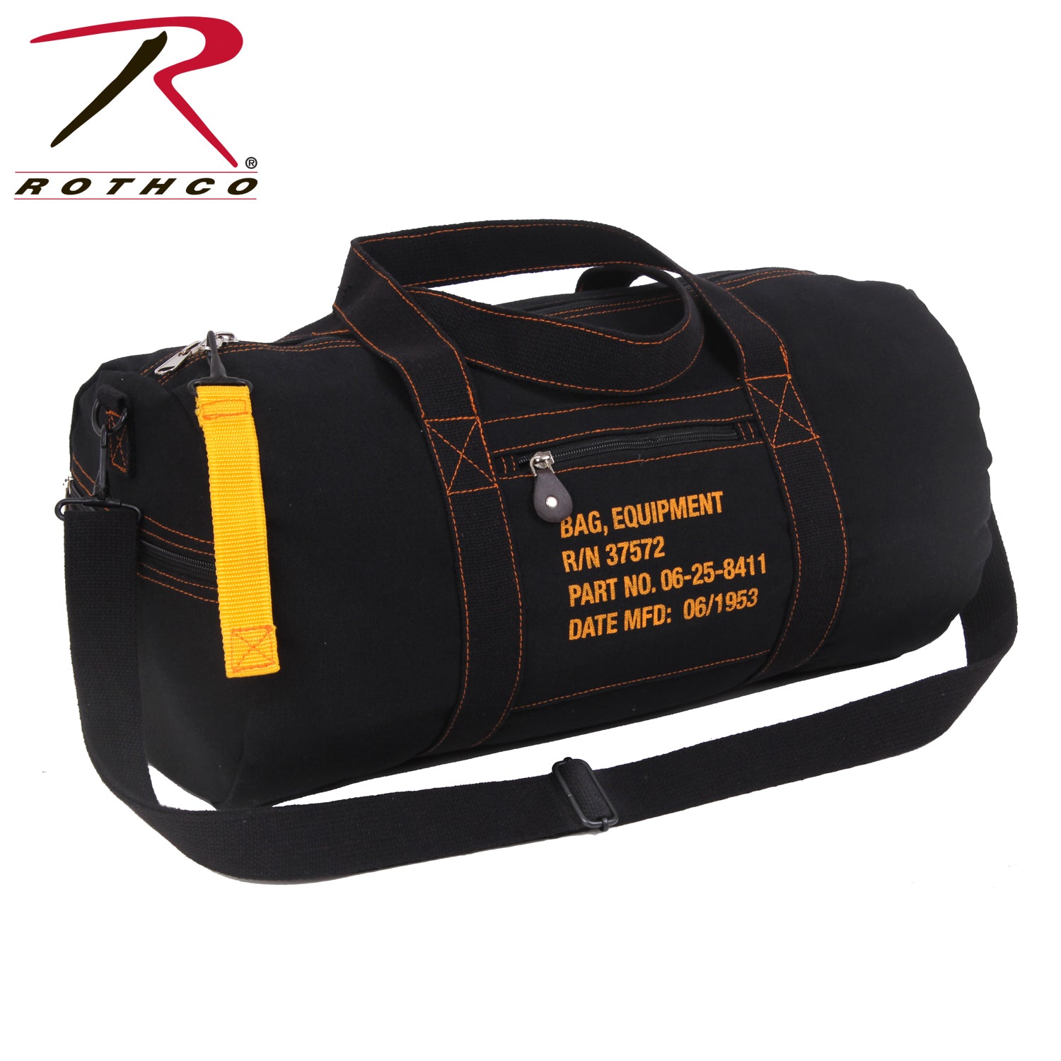 Rothco Canvas Equipment Bag Black – 19-Inch Heavy Duty Military Duffle for Travel, Gym, and Work