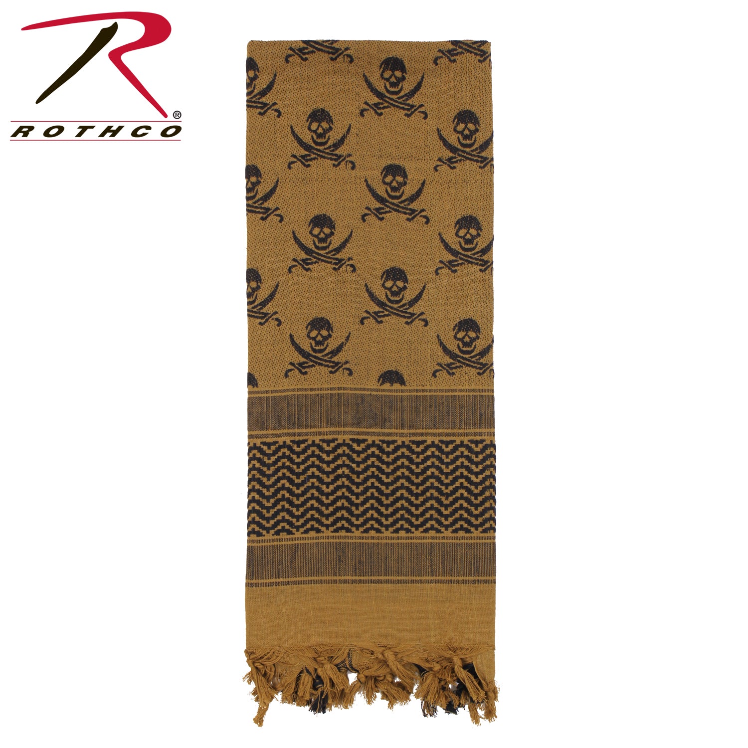 Rothco Skulls Shemagh Tactical Desert Keffiyeh Scarf in Coyote Brown
