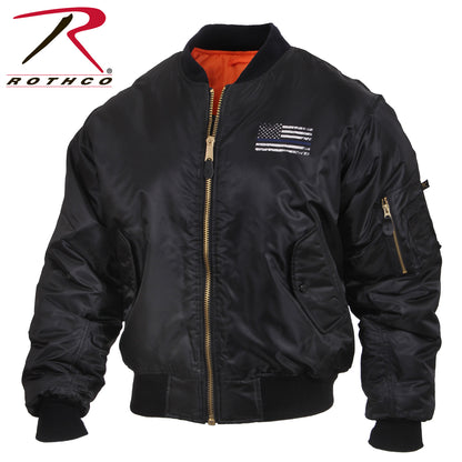 Rothco Thin Blue Line Flag MA-1 Flight Jacket Size Small