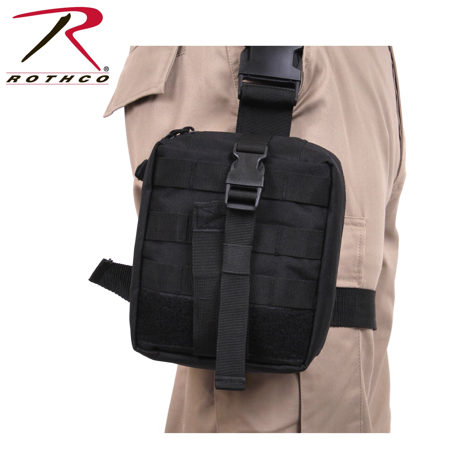 Rothco Drop Leg Medical Pouch Black – Tactical Emergency First Aid Kit Organizer