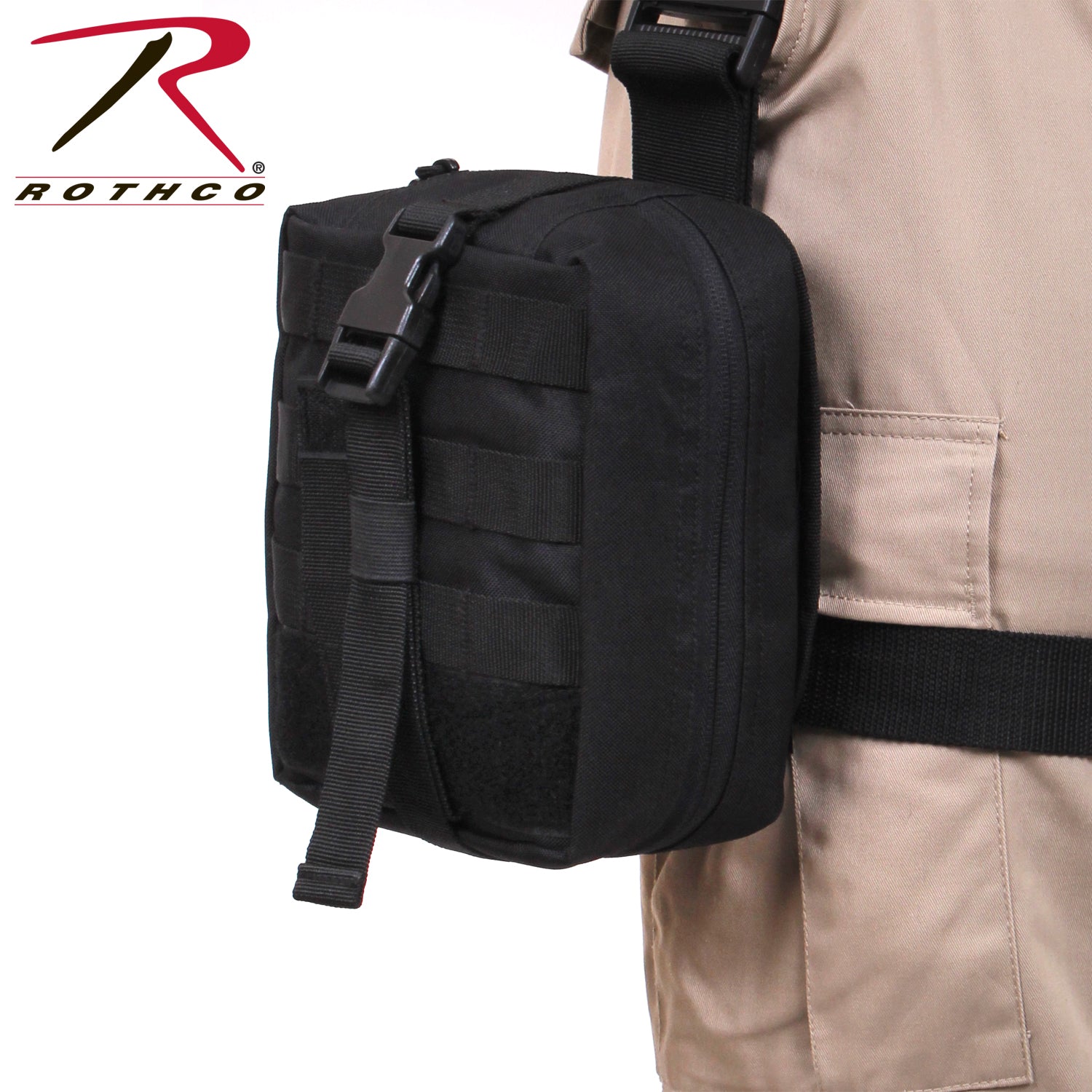 Rothco Drop Leg Medical Pouch Black – Tactical Emergency First Aid Kit Organizer