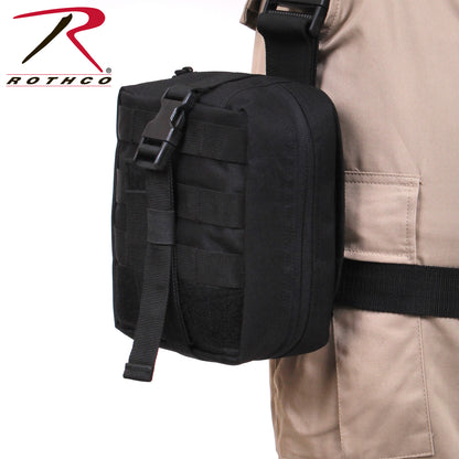 Rothco Drop Leg Medical Pouch Black – Tactical Emergency First Aid Kit Organizer