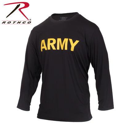 Rothco Long Sleeve Army PT Shirt Size Large with Moisture-Wicking Performance