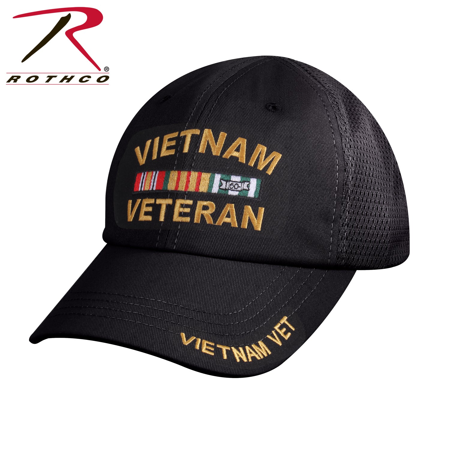 Rothco Vietnam Veteran Tactical Mesh Back Cap with Embroidered Details and Breathable Design