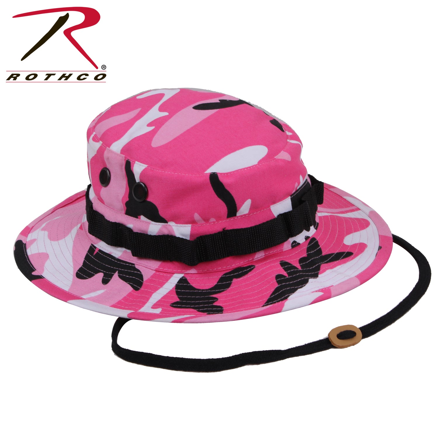 Rothco Pink Camo Boonie Hat with Wide Brim and Tactical Features