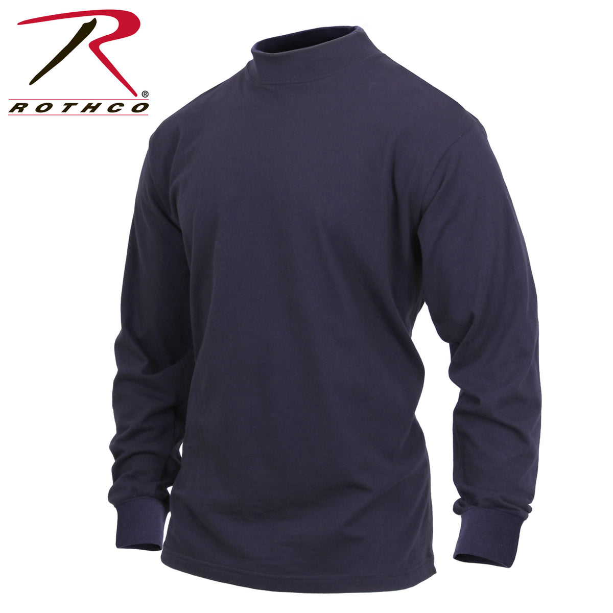 Rothco Mock Turtleneck Base Layer Shirt, Midnight Navy Blue, 2XL, Part 3401
