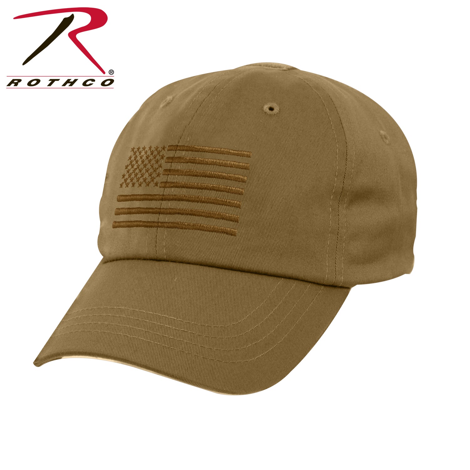 Rothco Tactical Operator Cap with Embroidered US Flag in Coyote Brown, Part Number 4639
