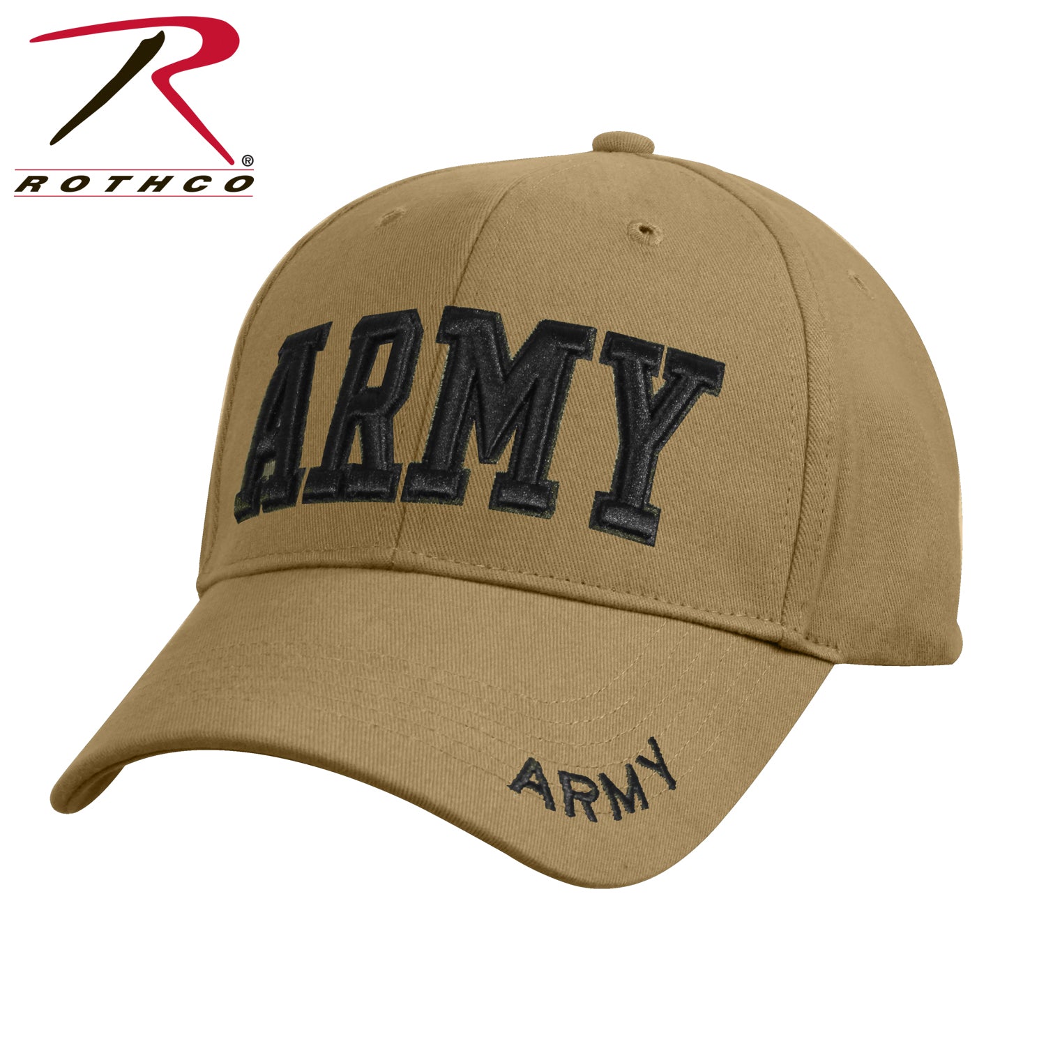 Rothco Deluxe Army Embroidered Low Profile Insignia Cap in Coyote Brown