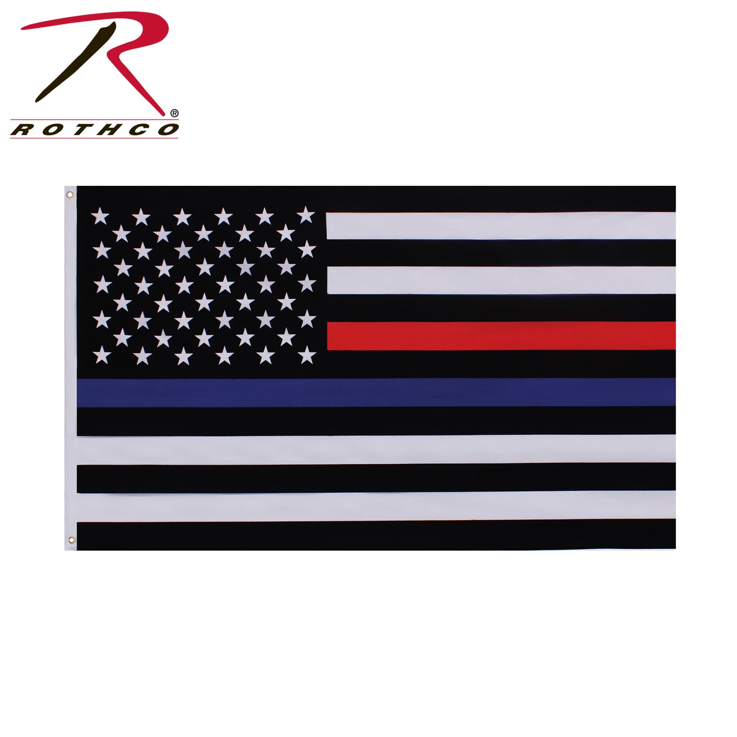 Rothco Thin Blue and Thin Red Line Flag 3' x 5' Polyester US Flag