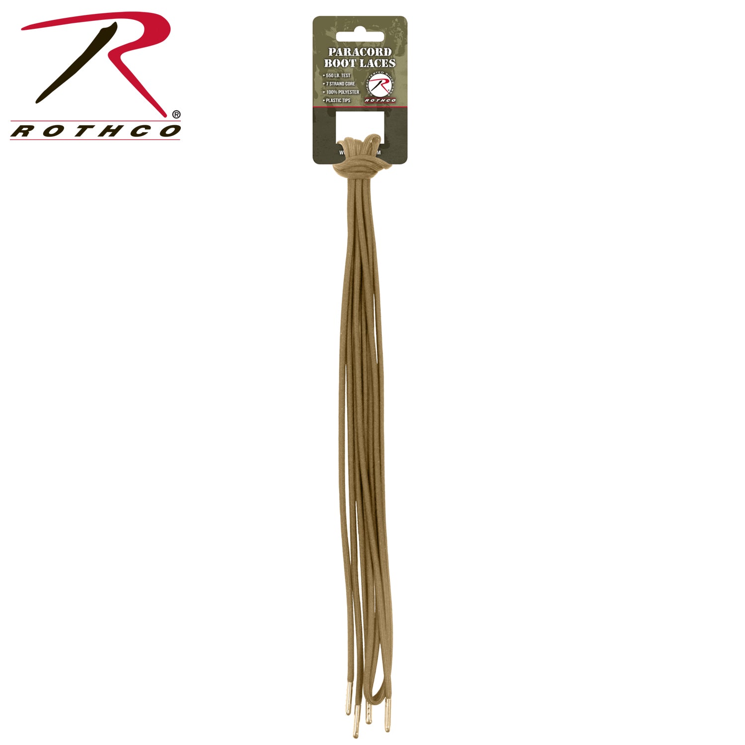 Rothco Paracord Boot Laces Desert Tan - 72 Inches, Heavy-Duty Tactical Replacement Laces
