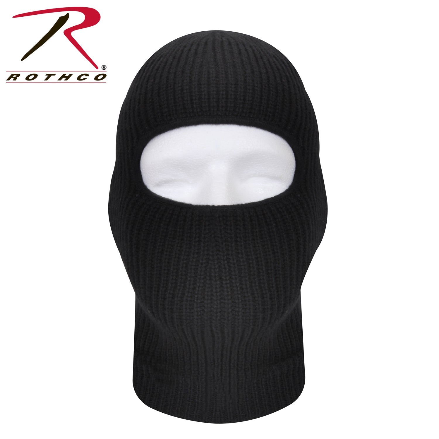 Rothco Fine Knit One Hole Facemask in Black – Cold Weather Face Cover for Outdoor Activities