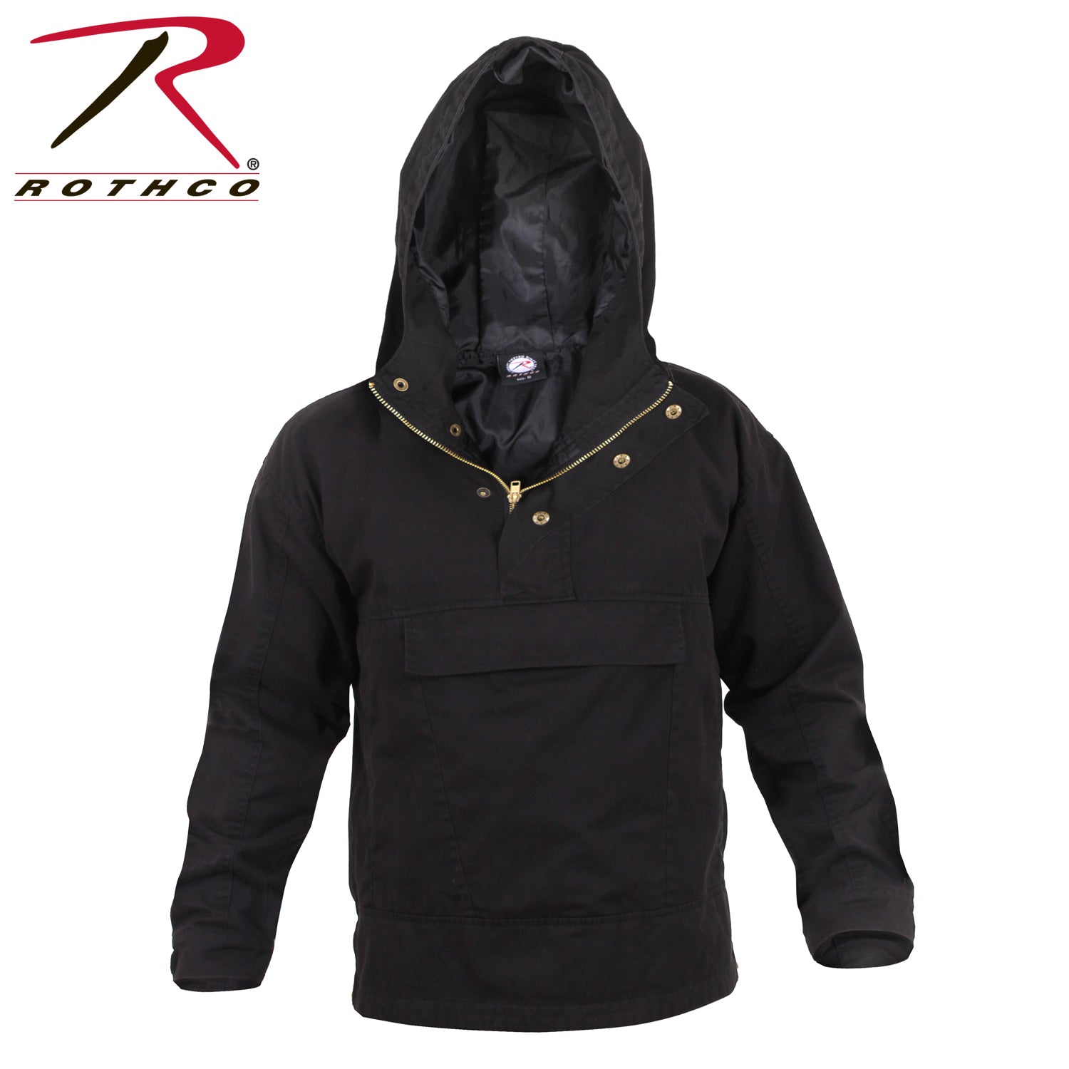 Rothco Anorak Parka Black Size XL – Durable Cotton-Poly Pullover with Weather-Resistant Features