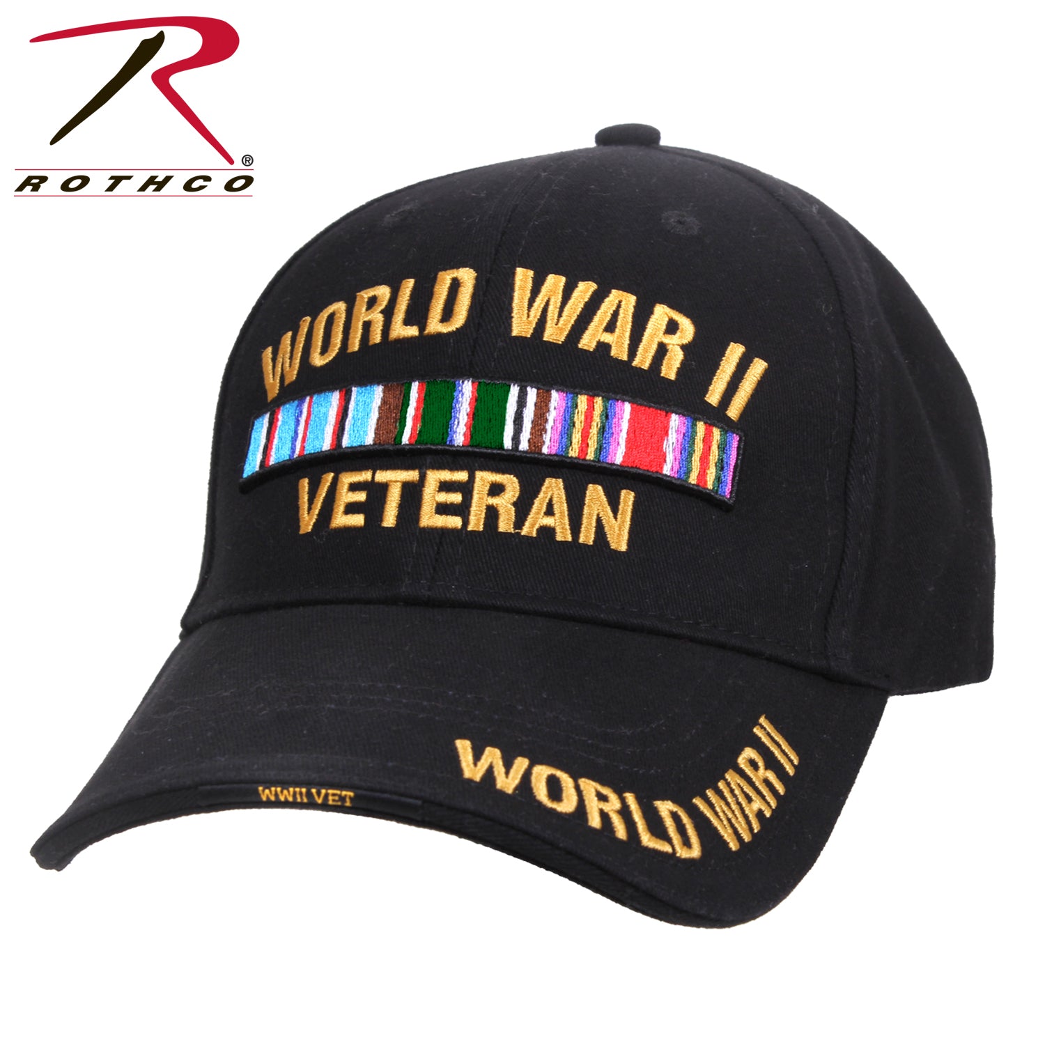 Rothco WWII Veteran Deluxe Low Profile Cap - Durable Cotton Twill with Embroidered Details