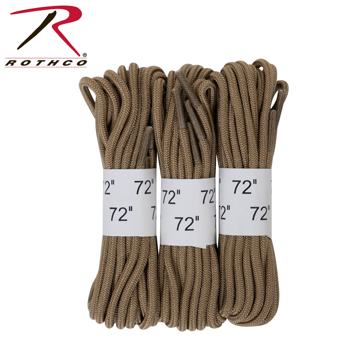 Rothco 72-inch Boot Laces - 3 Pack in Coyote Brown