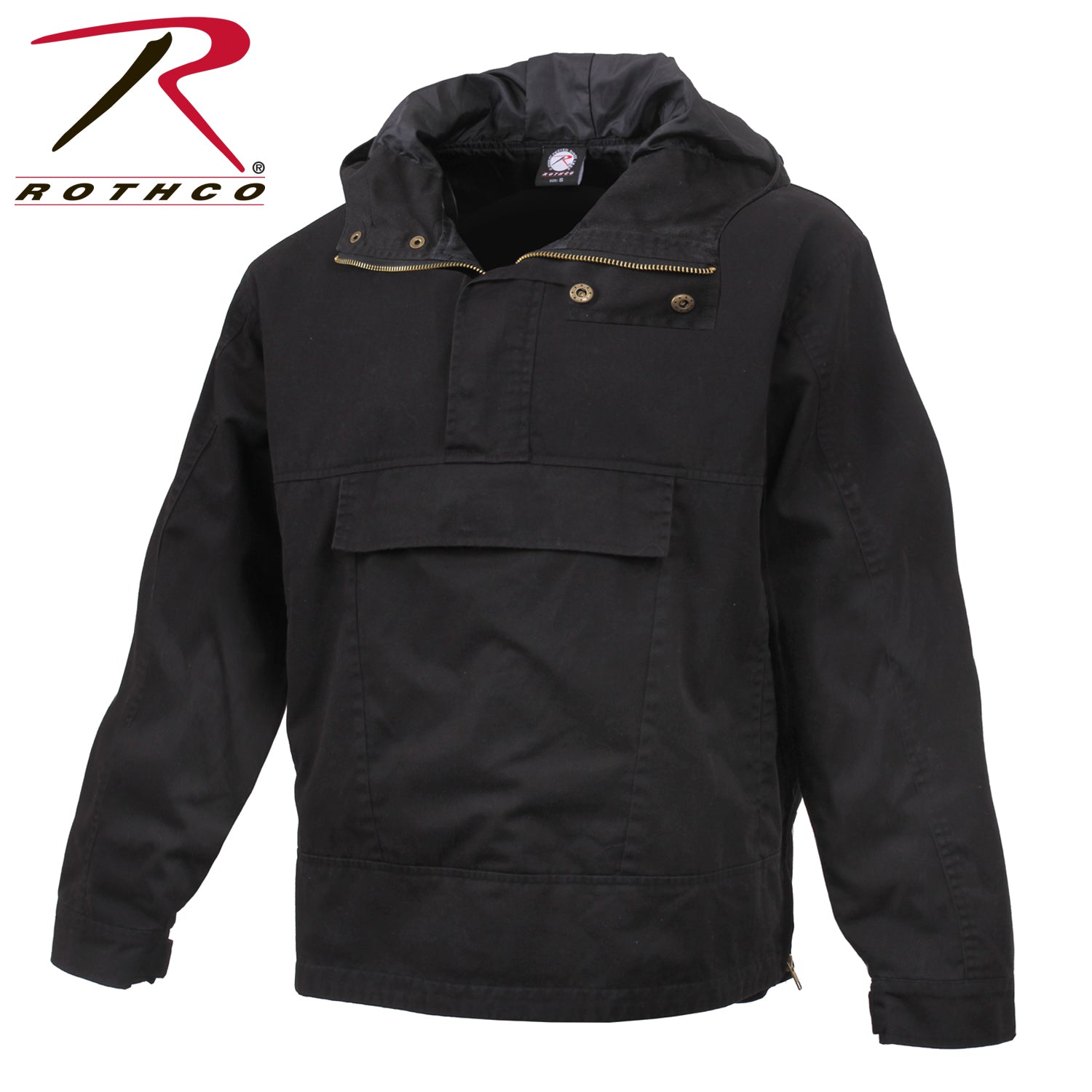 Rothco Anorak Parka Black Size XL – Durable Cotton-Poly Pullover with Weather-Resistant Features