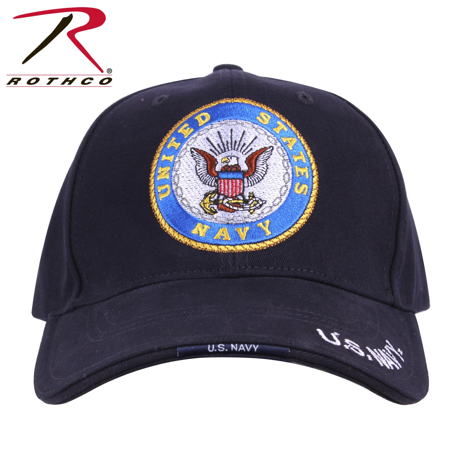 Rothco U.S. Navy Deluxe Low Profile Cap with Embroidered Navy Emblem and Adjustable Fit