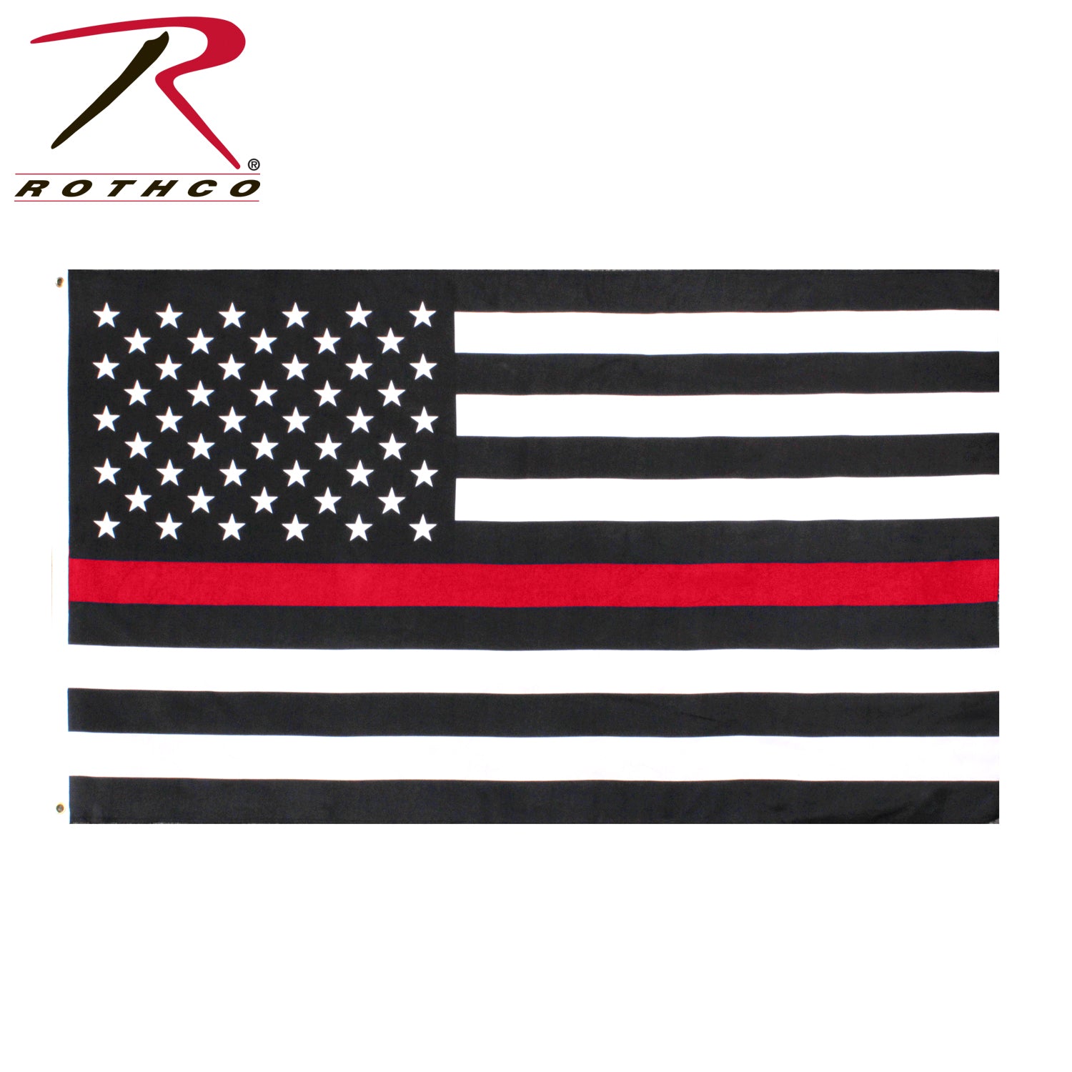 Rothco Thin Red Line US Flag – 3' x 5' - Durable Polyester Outdoor Flag with Reinforced Edges