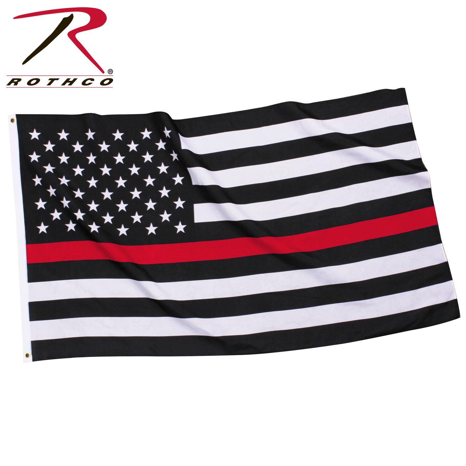 Rothco Thin Red Line US Flag – 3' x 5' - Durable Polyester Outdoor Flag with Reinforced Edges