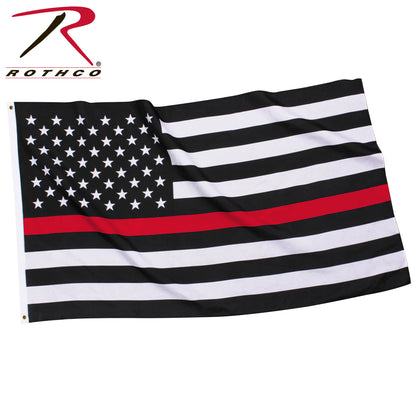 Rothco Thin Red Line US Flag – 3' x 5' - Durable Polyester Outdoor Flag with Reinforced Edges