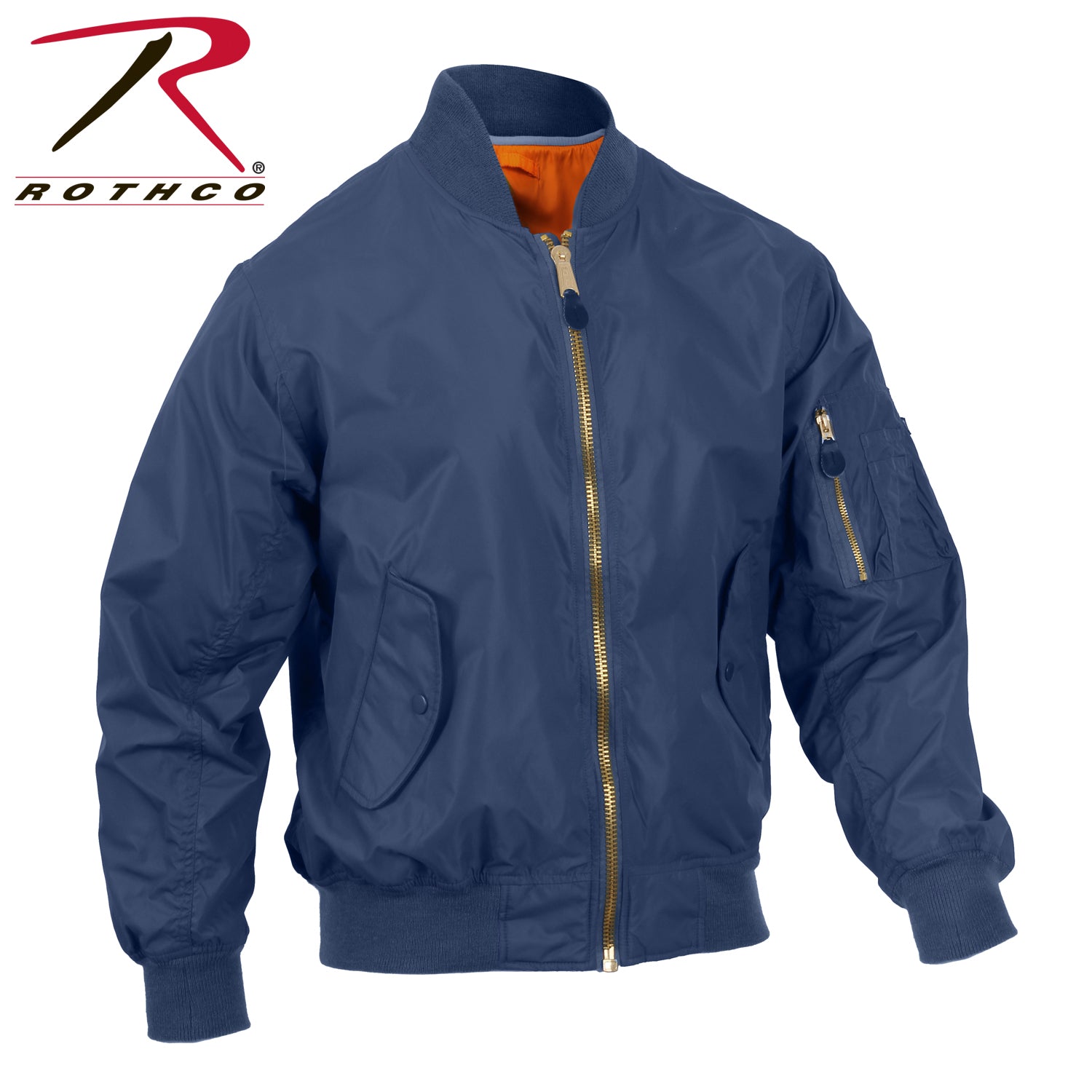 Rothco Lightweight Enhanced Nylon MA-1 Flight Jacket Navy Blue Size XL