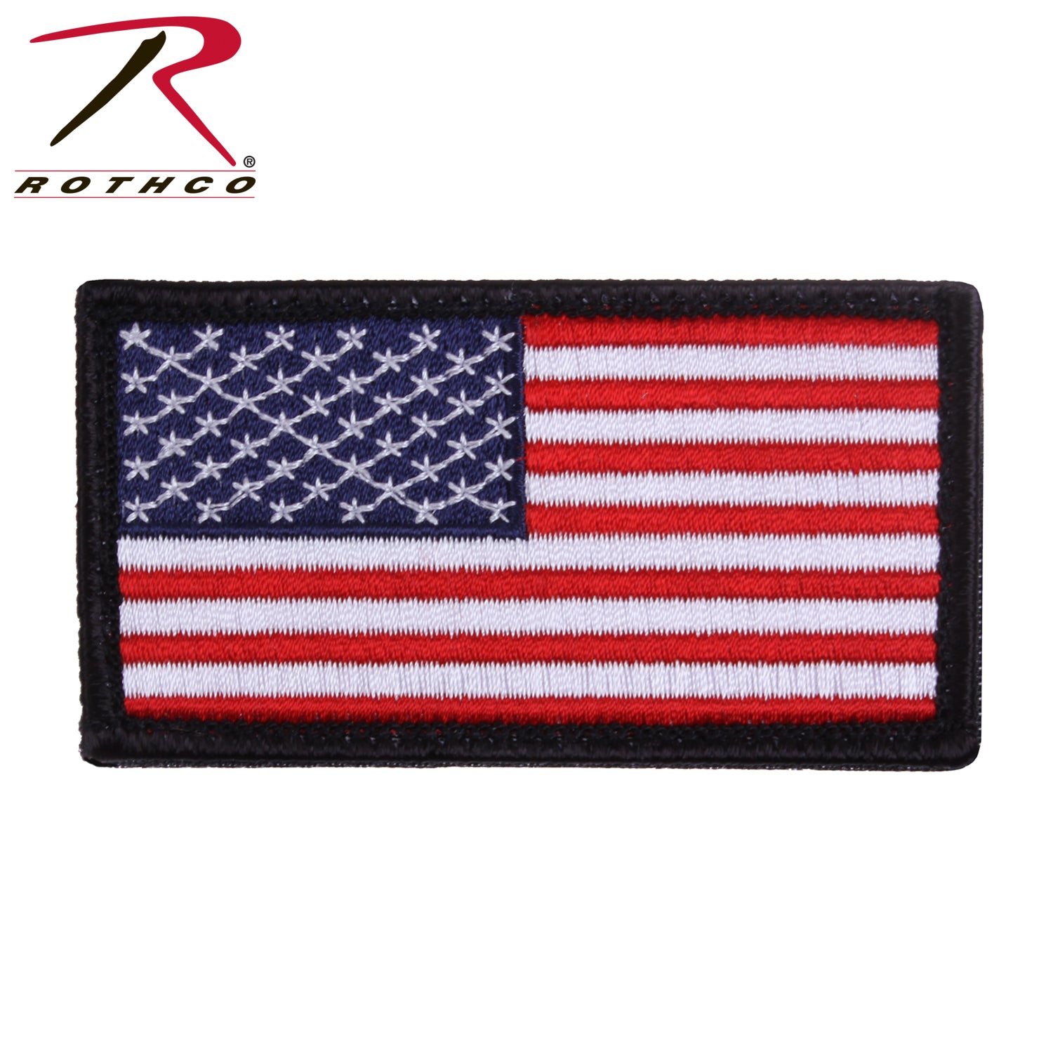 Rothco American Flag Patch with Hook Back - Red, White & Blue with Black Border, Part 1884