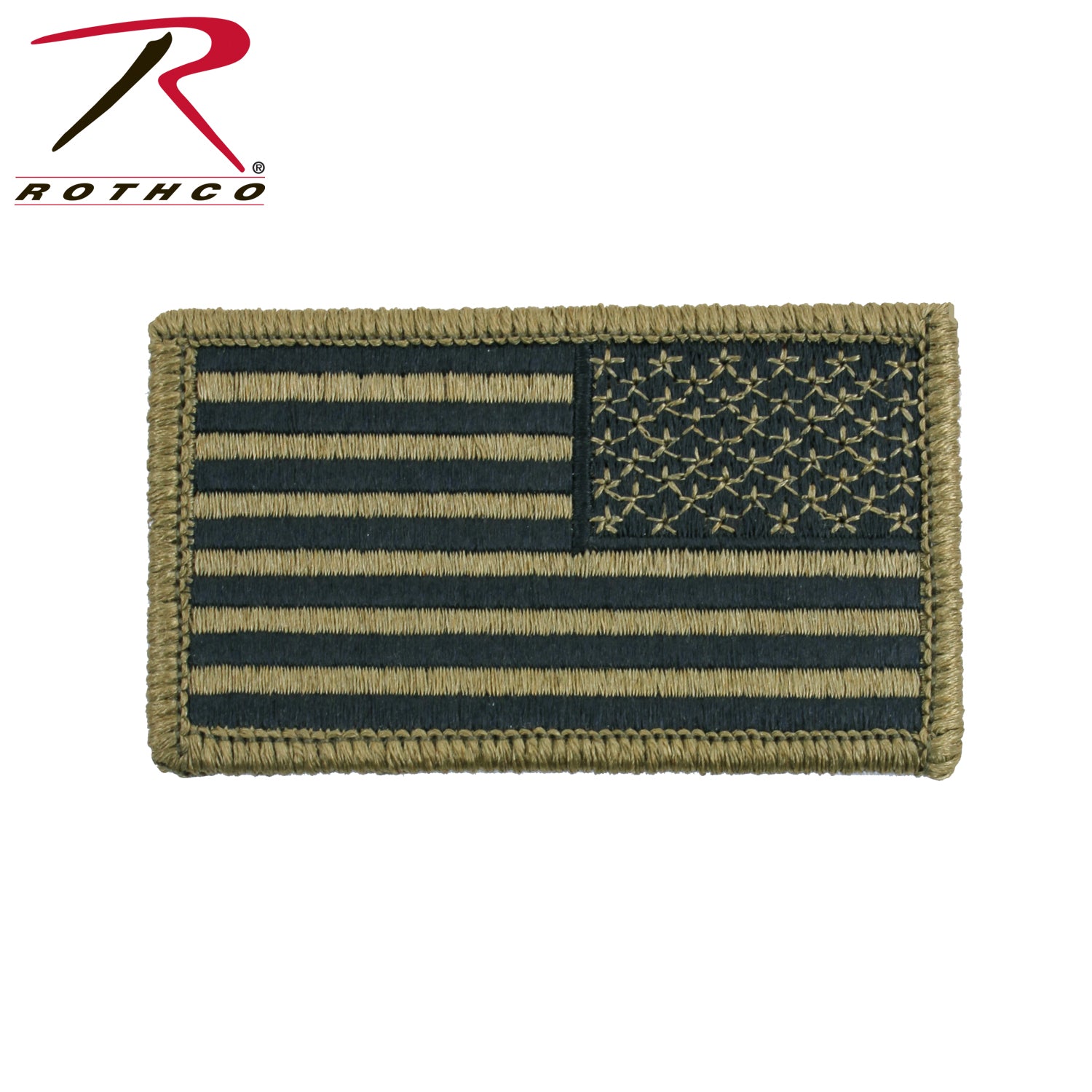 Rothco American Flag Patch with Hook Back - Green, Part Number 17790