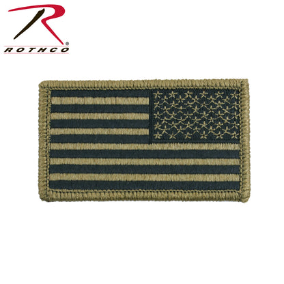 Rothco American Flag Patch with Hook Back - Green, Part Number 17790