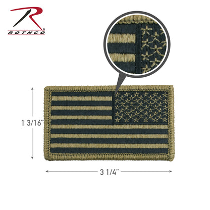Rothco American Flag Patch with Hook Back - Green, Part Number 17790
