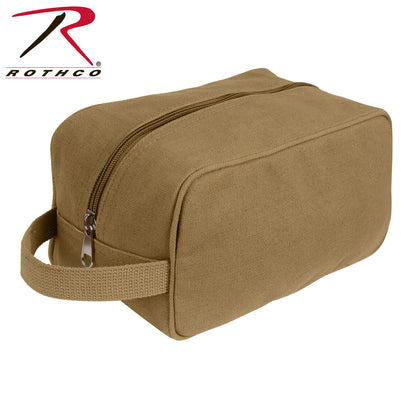 Rothco Canvas Travel Dopp Kit in Coyote Brown - Durable Heavyweight Toiletry Bag