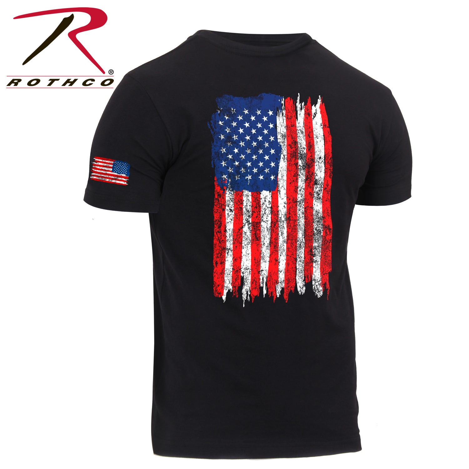 Rothco Distressed US Flag Athletic Fit T-Shirt in Red, White & Blue - Size M