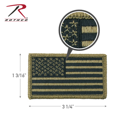 Rothco American Flag Patch with Hook Back – Green, Part Number 17791