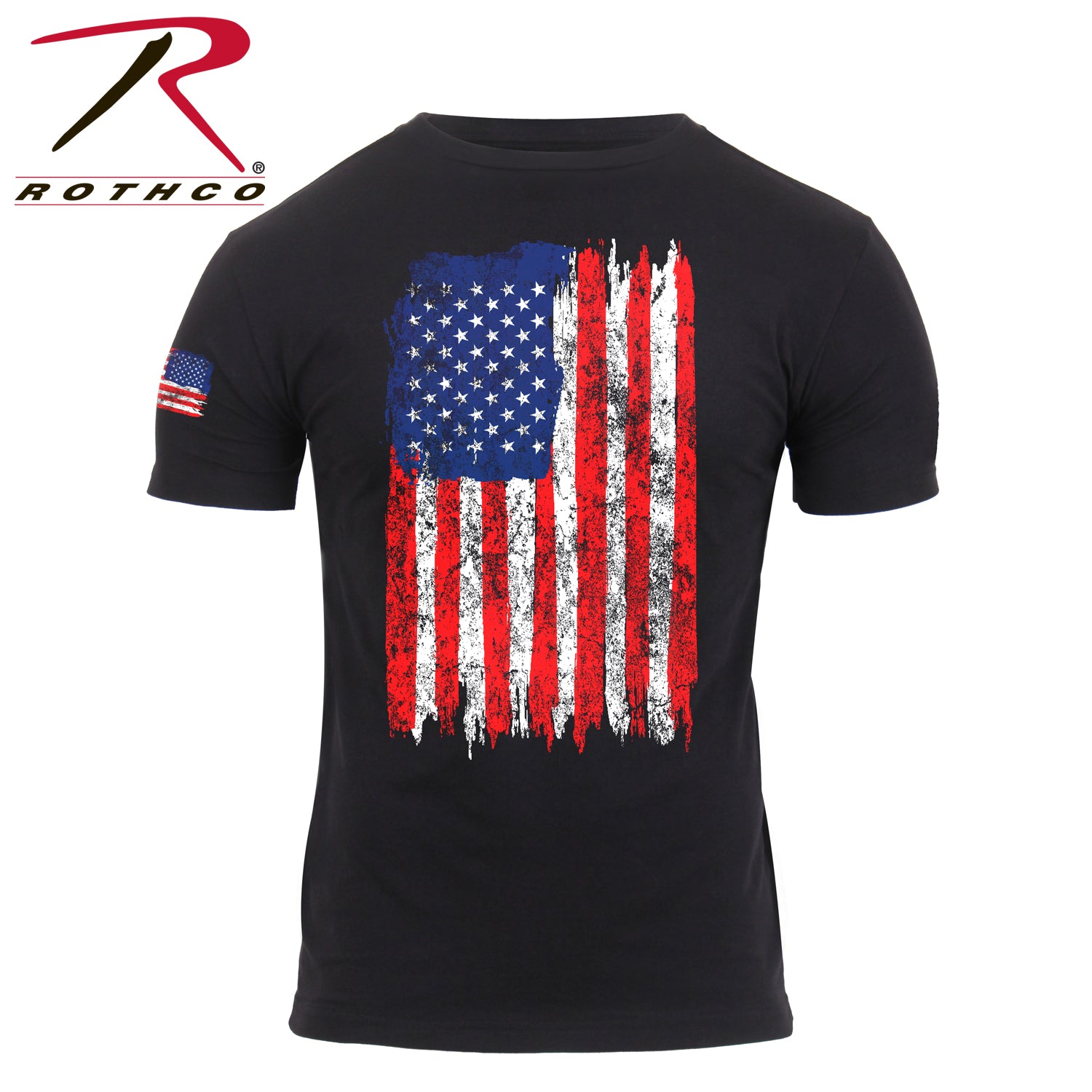 Rothco Distressed US Flag Athletic Fit T-Shirt - Red, White & Blue, 2XL