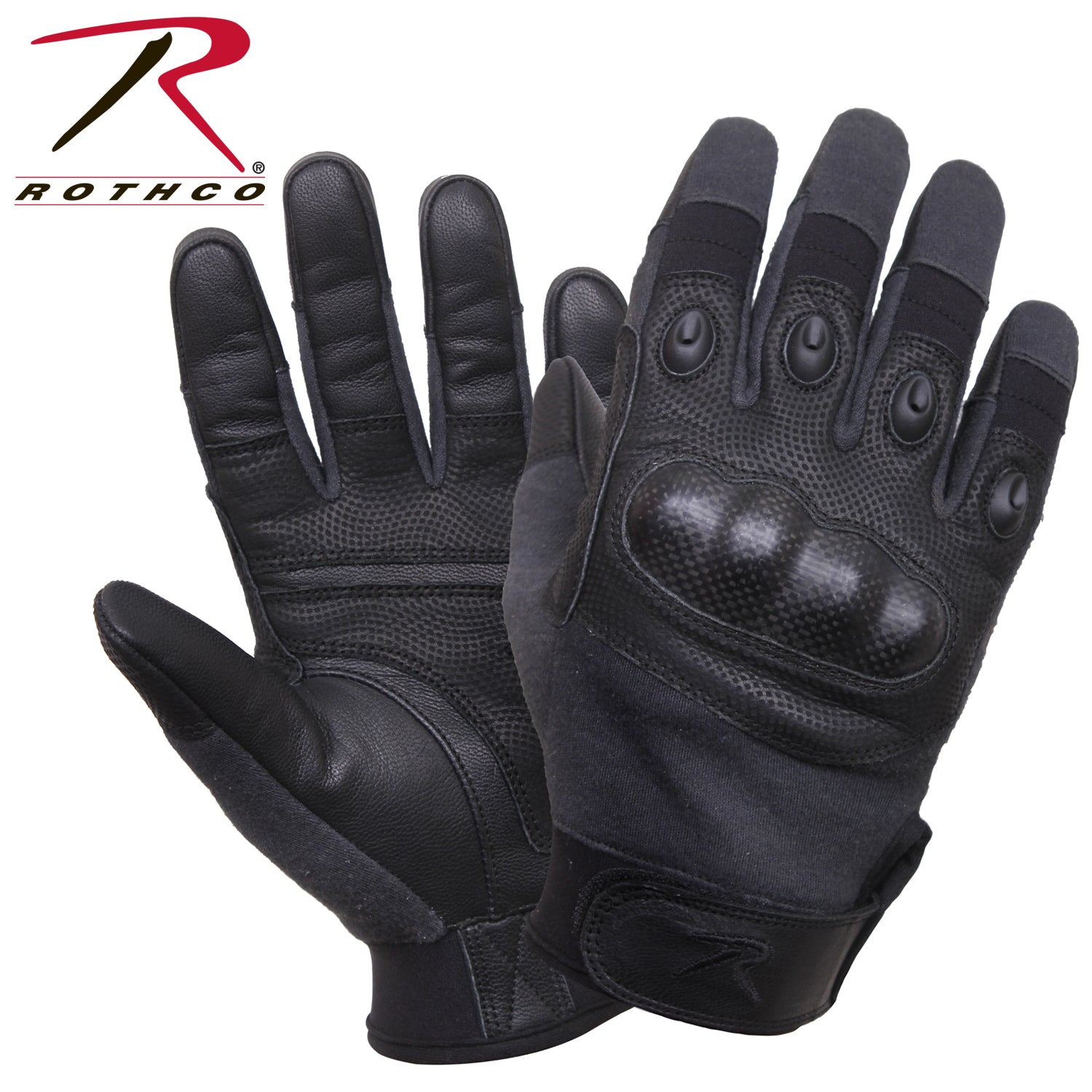 Rothco Carbon Fiber Hard Knuckle Cut and Fire-Resistant Gloves, Size M, Black