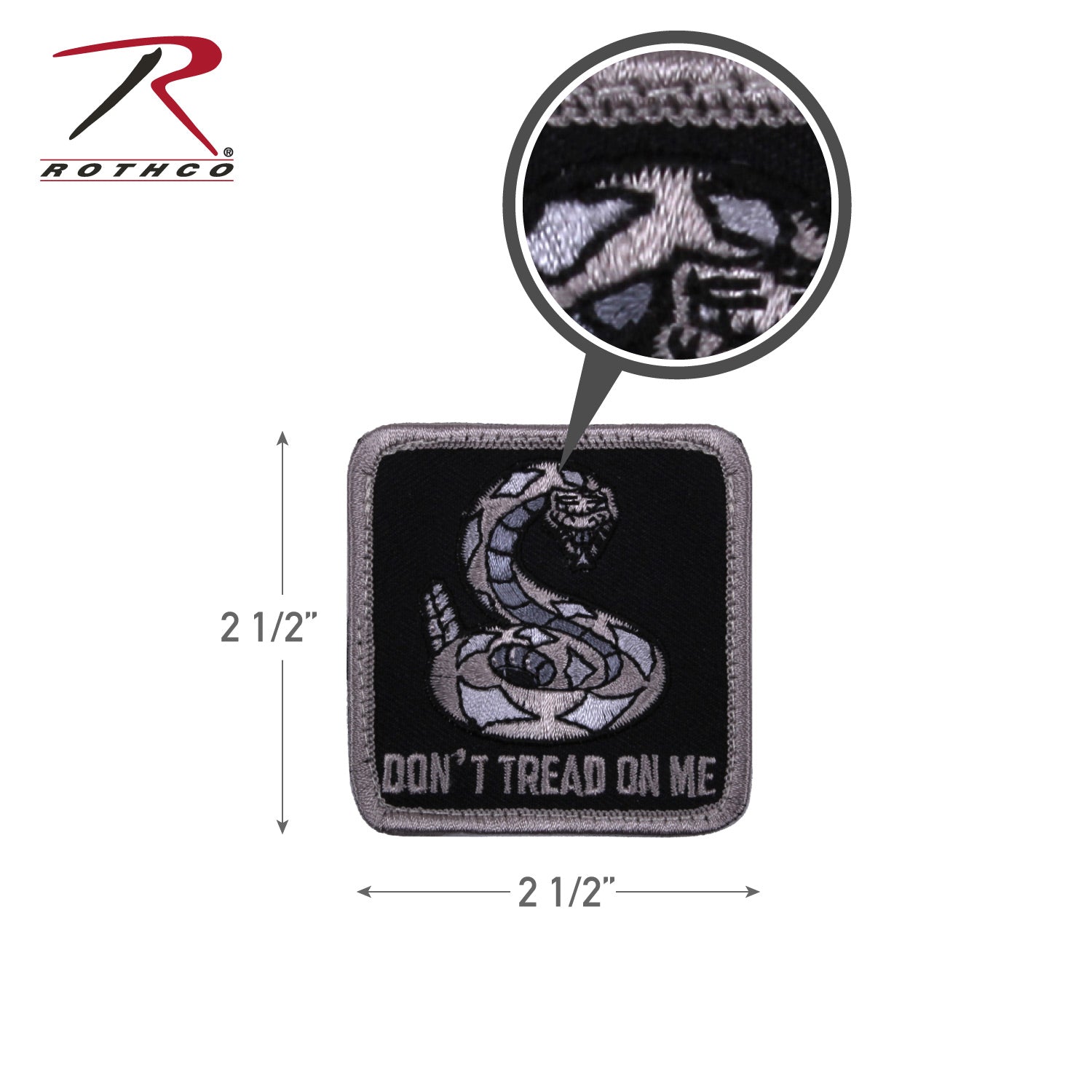 Rothco Don't Tread On Me Morale Patch Black - Part Number 1887