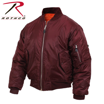 Rothco MA-1 Flight Jacket in Maroon, Size 4XL – Classic Military Bomber with Insulation and Utility Pockets