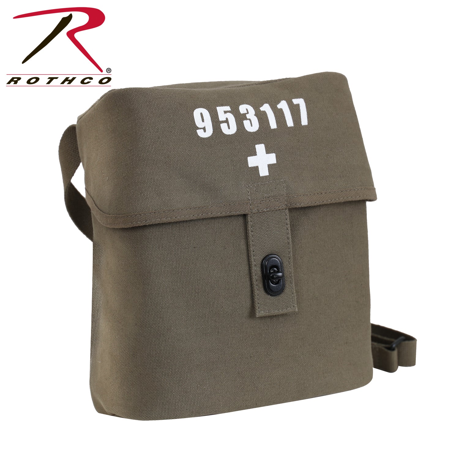 Rothco Swiss Military Canvas Shoulder Bag Part 8111 - Durable Heavyweight Cotton with Adjustable Strap