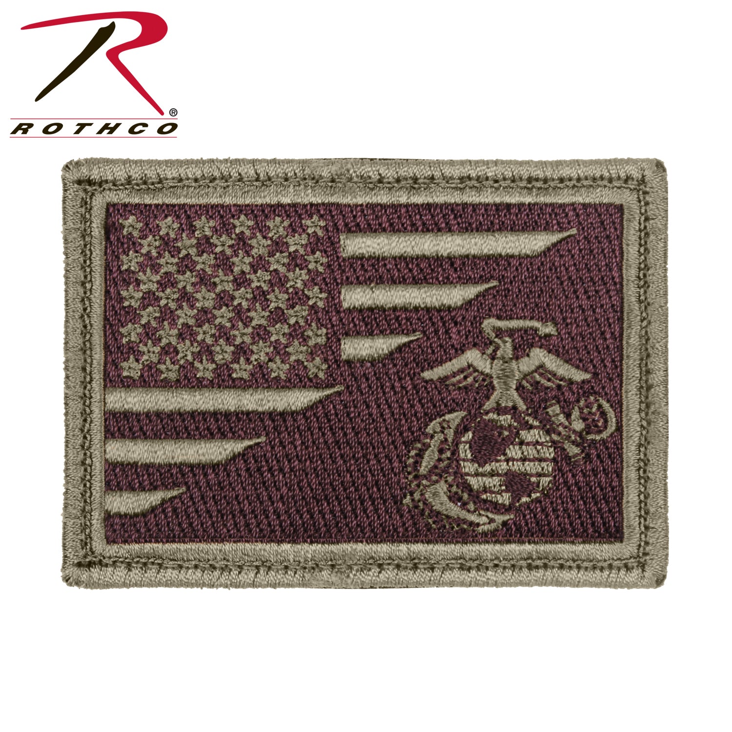 Rothco US Flag and USMC Eagle, Globe & Anchor Morale Patch - Coyote Brown (Part Number 1891)