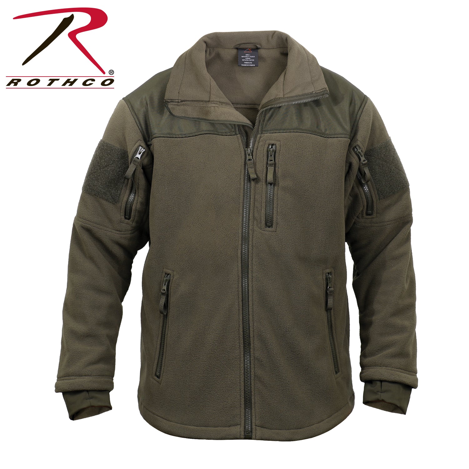 Rothco Spec Ops Tactical Fleece Jacket in Olive Drab, Size Large