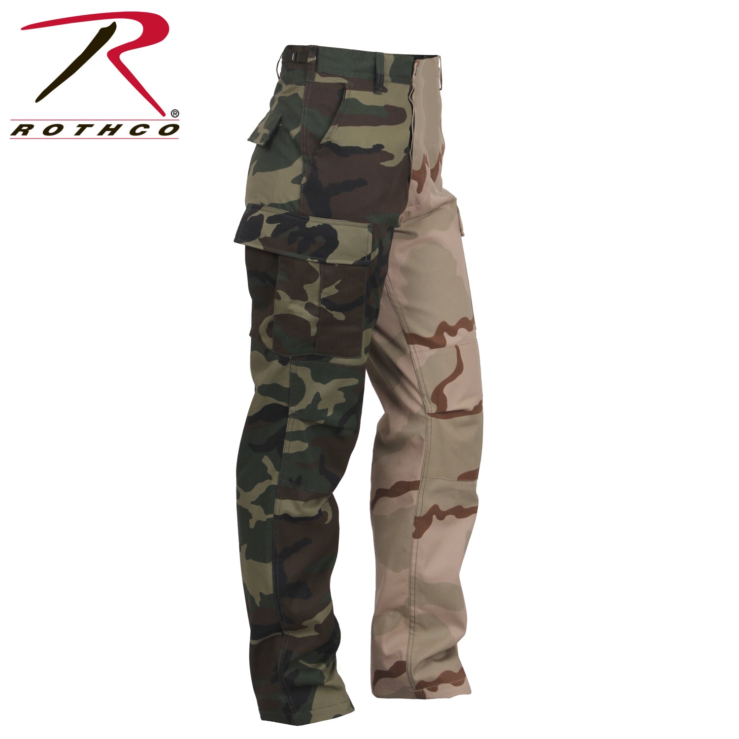 Rothco Two-Tone Camo BDU Pants Size M – Durable Poly/Cotton Twill Military-Style Cargo Pants