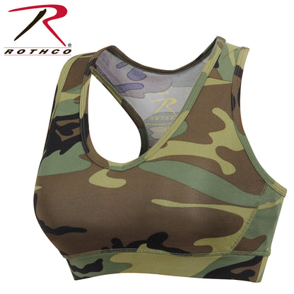 Rothco Woodland Camo Poly/Spandex Sports Bra Size M