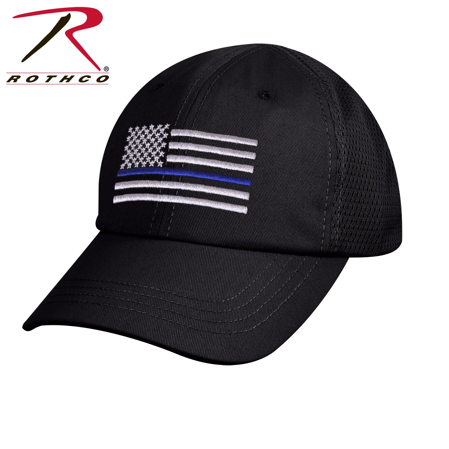 Rothco Tactical Mesh Back Cap with Thin Blue Line Flag - Support Law Enforcement in Comfort