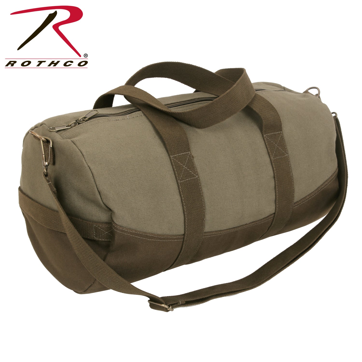 Rothco Two-Tone Canvas Duffle Bag with Brown Bottom – Durable 19-Inch Travel and Gym Bag